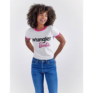 Wrangler Ringer Short Sleeve T-shirt Wit S Vrouw