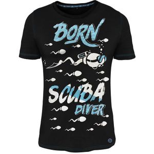 Deeps Gear Born Scuba Diver Short Sleeve T-shirt Blauw,Zwart S Man