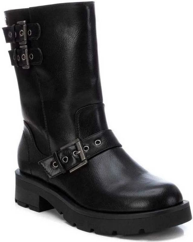 Xti - 14344101 - Enkellaarsjes - Zwart - Plat - Ritssluiting - Casual