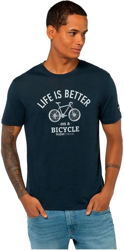 Super.natural - Better Bike T-shirt - Korte Mouwen - Zwart - Merino