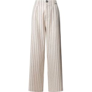 Pepe Jeans - PL211806 - Wijde Broek - Wit - Vlas - Fijn Streepdessin