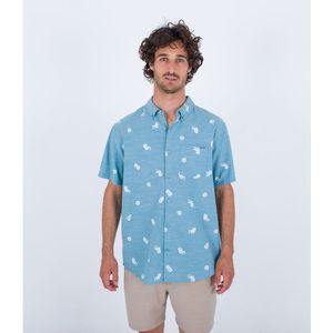 Hurley One And Only Stretch Short Sleeve Shirt Blauw S Man
