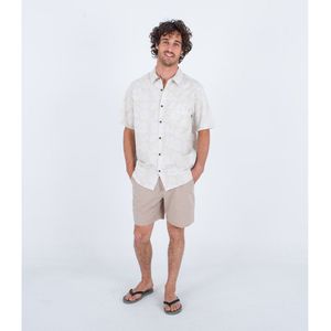 Hurley One And Only Lido Stretch Ss Short Sleeve Shirt Beige S Man