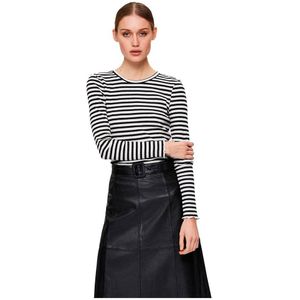 Selected Anna Stripe Long Sleeve T-shirt Zwart M Vrouw