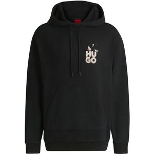 HUGO - Dejandra - Hoodie - Zwart - Katoen - Relaxed Fit