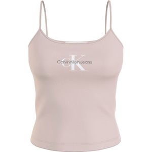 Calvin Klein Jeans Monologo Strappy Sleeveless T-shirt Roze M Vrouw