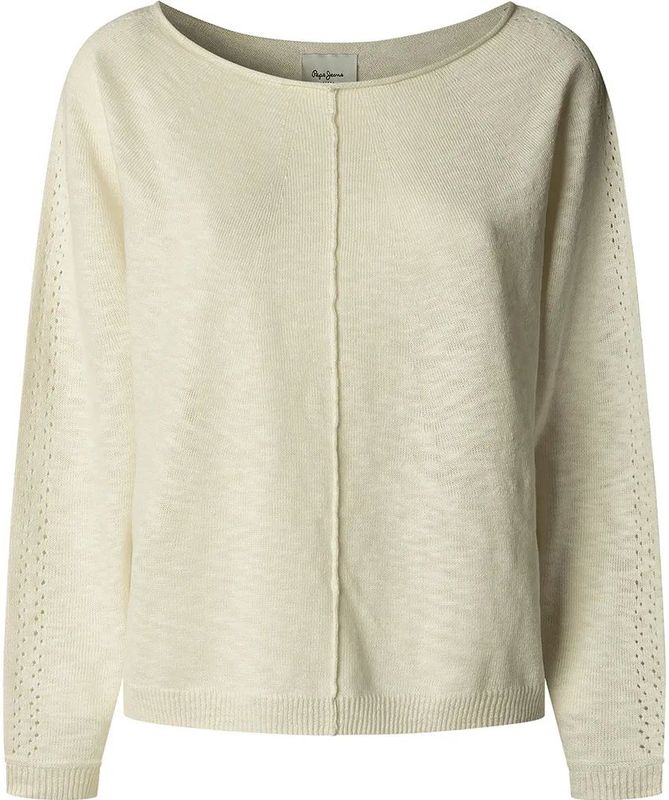 PEPE JEANS - Gebreide Trui - Wit - Katoen - Casual Stijl