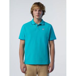 North Sails Collar W Striped In Contrast Short Sleeve Polo Blauw L Man