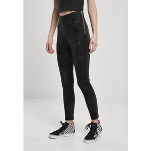 Urban Classics Washed Faux Leather Pants Zwart XL Vrouw