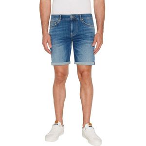 Pepe Jeans - PM801080HT9 - Slim Bermuda - Blauw - Casual - Katoen - Denim - Duurzaam
