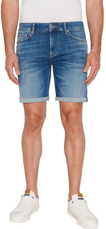 Pepe Jeans - PM801080HT9 - Slim Bermuda - Blauw - Casual - Katoen - Denim - Duurzaam