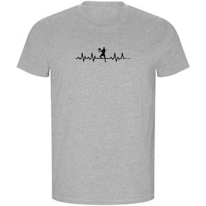 Kruskis Padel Heartbeat Eco Short Sleeve T-shirt Grijs XL Man