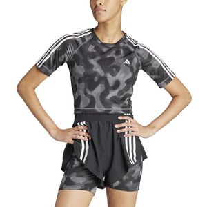 Adidas Own The Run Excite Aop Short Sleeve T-shirt Zwart XL Vrouw