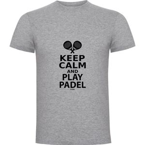 Kruskis Keep Calm And Play Padel Short Sleeve T-shirt Grijs 2XL Man