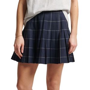 Superdry Vintage Pleated Mini Skirt Blauw XL Vrouw