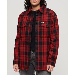 Superdry Borg Check Overshirt Rood S Vrouw