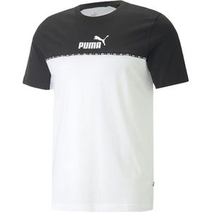 Puma Ess Block X Tape Short Sleeve T-shirt Wit XL Man