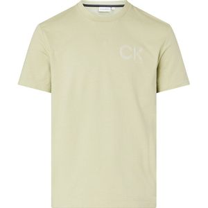 Calvin Klein Striped Chest Logo Short Sleeve T-shirt Beige XL Man