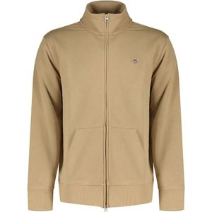 GANT - Sweatshirt - Zwart - Katoenmix - Regular Fit met Rits