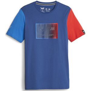 Puma Bmw Mms Logo + Short Sleeve T-shirt Blauw M Man