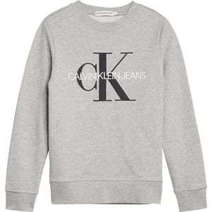 Calvin Klein Jeans Monogram Logo Sweater Grijs 16 Years Meisje