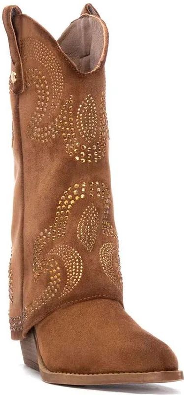 Xti - 144467 - Enkellaarsjes - Bruin - Casual - Hakhoogte 5 tot 8 cm