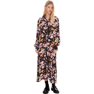 Selected 16090289 Irene Long Sleeve Long Dress Zwart 34 Vrouw