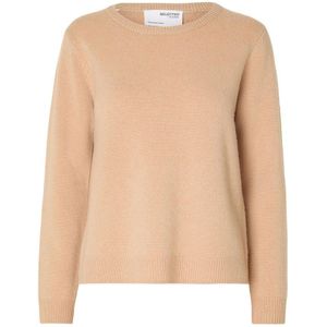 Selected Manila Cashmere O Neck Sweater Beige XS Vrouw