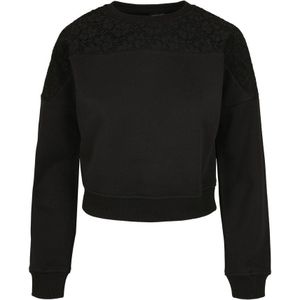 Urban Classics Short Lace Sweatshirt Zwart 4XL Vrouw