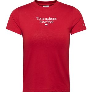 Tommy Jeans Bby Essential Logo 1 Short Sleeve T-shirt Rood XL Vrouw