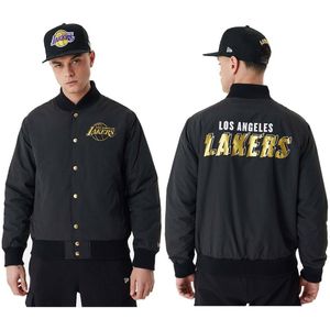 New Era Nba Script Bp Los Angeles Lakers Bomber Jacket Zwart 2XL Man