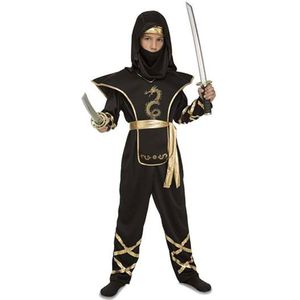 Viving Costumes Black Ninja Costume Zwart 10-12 Years