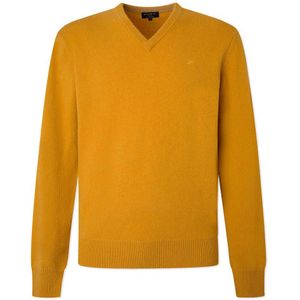 Hackett Hm703024 V Neck Sweater Geel 2XL Man