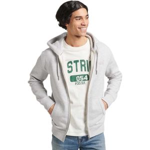 Superdry Vintage Logo Emb Hood Full Zip Sweatshirt Grijs S Man