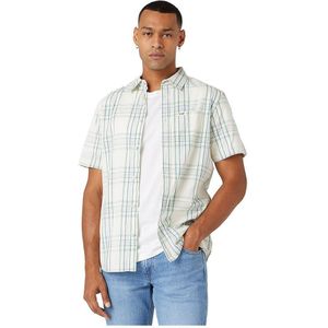 Wrangler 1 Pocket Regular Fit Short Sleeve Shirt Wit,Blauw S Man