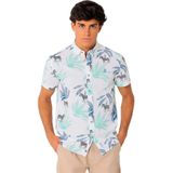 Bendorff - 840485340 - Bedrukt Overhemd - Wit - Korte Mouwen