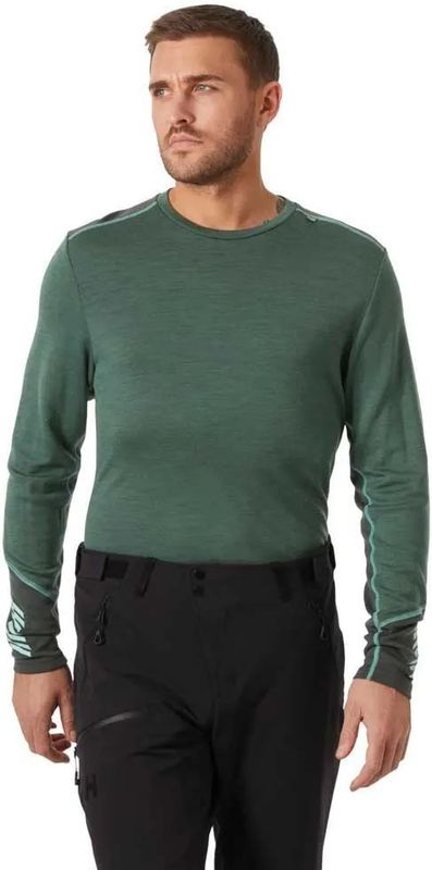 Helly Hansen Lifa Merino Midweight Crew, heren, donkergroen