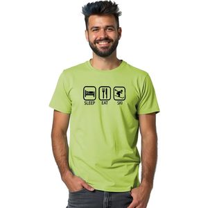 Kruskis Sleep Eat And Ski T-shirt Met Korte Mouwen