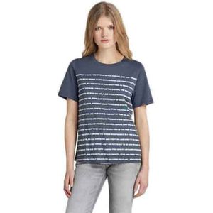 G-star Stripe Text Short Sleeve T-shirt Blauw 2XS Vrouw