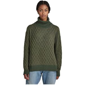 G-star Cable Turtle Neck Sweater Groen S Vrouw