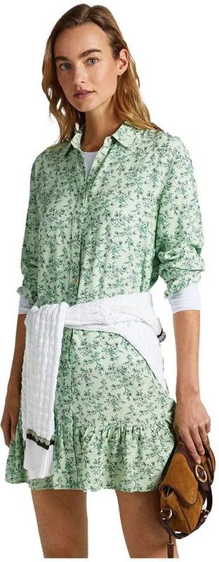 Pepe Jeans - PL953351 - Jurk - Groen - Viscose - Lange Mouwen