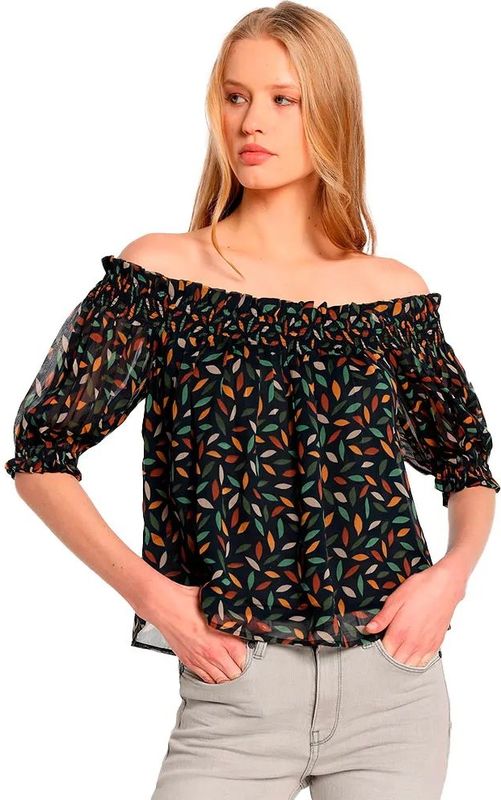 Lois - 431422475 - Off-the-shoulder Top - Veelkleurig - Polyester