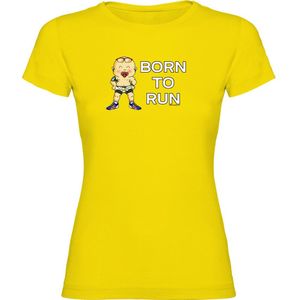 Kruskis Born To Run Short Sleeve T-shirt Geel 2XL Vrouw