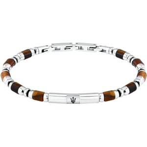 Maserati - Iconic Tiger Eye - Armband - Bruin - Staal