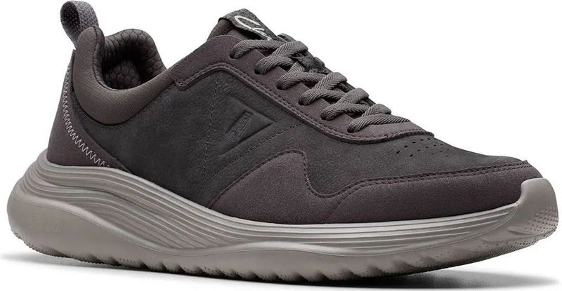 Clarks - Lt360 - Leren Veterschoenen - Donkergrijs - Casual