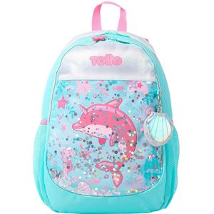 Totto Pink Ocean Big 19l Backpack Blauw,Roze