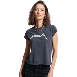 Superdry Metallica Cap Band Short Sleeve T-shirt Grijs XS Vrouw