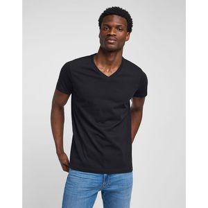 Lee Twin Short Sleeve V Neck T-shirt 2 Units Zwart L Man