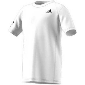 Adidas Badminton Club 3 Stripes Short Sleeve T-shirt Wit 13-14 Years Jongen