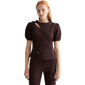 Scotch & Soda Puff Textured Blouse Met Korte Mouwen